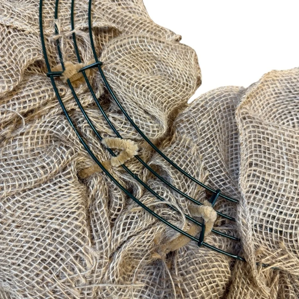 Handmade Burlap Deco Mesh Wreath Base – Rustic DIY Crafting Supply – Approx. 21